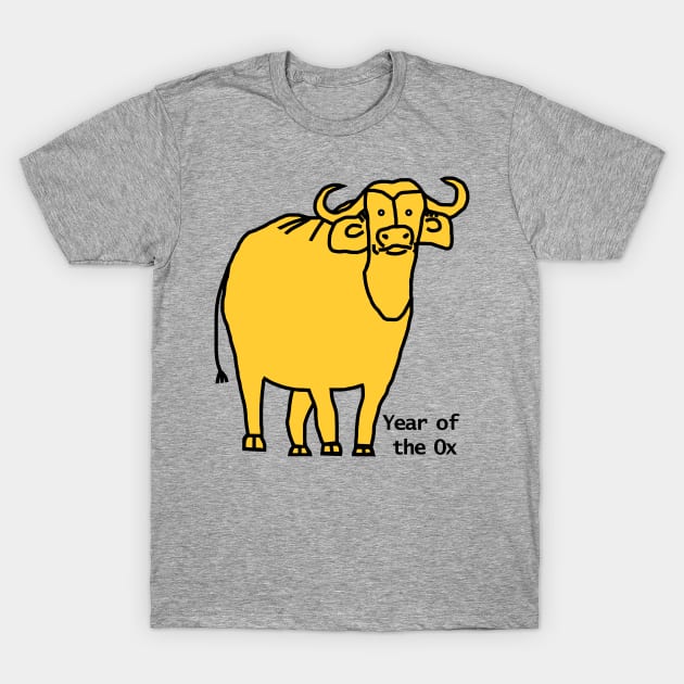 Year of the Ox Yellow T-Shirt by ellenhenryart